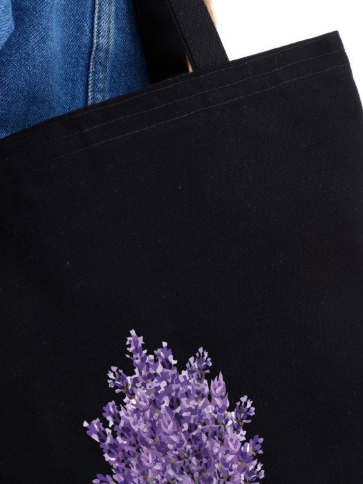 Zoozie Bags Bolso de Mano de Algodón Negro 35x40x8 cm